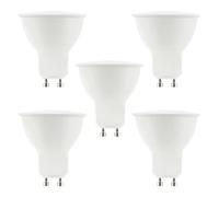 LITECRAFT Light Bulb GU10 7 Watt 3000K Warm White Non Dimmable LED - White (Pack of 5)