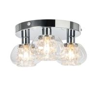 LITECRAFT Lillian Ceiling Light Bathroom IP44 Rated Flush Mount - Polished Chrome