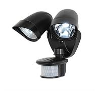 LITECRAFT Lune LED Twin Floodlight Spotlight Security Wall Light with PIR Photocell Black