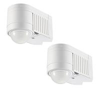 Litecraft Luton 360° PIR Motion Sensor Outdoor Corner Mount Fitting - (White, Pack of 2)