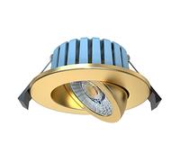 LITECRAFT Lydia Recessed Downlight 7 Watt Bathroom Tiltable LED Spotlight - (Satin Brass)