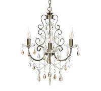 LITECRAFT Madonna Light Dual Mount Multi Arm Chandelier Crystal Pendant Light Bedroom Hallway Living Room Light Antique Brass, 3 Light (Bulbs)