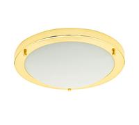 LITECRAFT Mari Ceiling Light Bathroom IP44 Rated Flush Fitting - (Brass, Large, 18 Watt)