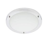 LITECRAFT Mari Ceiling Light Bathroom IP44 Rated Flush Fitting - (Polished Chrome, Large, 18 Watt)