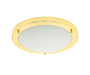 LITECRAFT Mari Flush Mount Bathroom IP44 Rated Ceiling Light - (Brass, Large, 10 Watt)