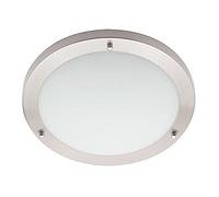 LITECRAFT Mari LED IP44 Rated Flush Bathroom Ceiling Light Modern Style Home Lighting (Satin Nickel, Large, 18 Watt)