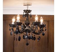 Litecraft Marie Therese Black 5 Light Chandelier