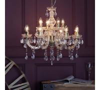 Litecraft Marie Therese Brass 12 Light Chandelier