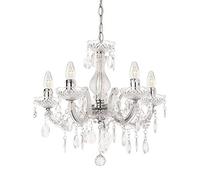 LITECRAFT Marie Therese Chandelier Ceiling 5 Light, Polished Chrome