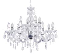 Litecraft Marie Therese Chandelier Light Crystal Effect 12 Arm Chrome