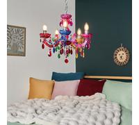 Litecraft Marie Therese 5 Arm Chandelier Ceiling Light - Multi Colour