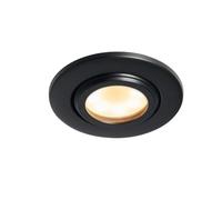 Litecraft Marlowe Round Black Ip65 Fir Tiltable Bathroom Downlight