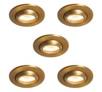 LITECRAFT Marlowe Fir Tiltable Round IP65 Rated Recessed Downlights - (Bronze, Pack of 5)