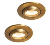 LITECRAFT Marlowe Fire Rated Tiltable Round IP65 Rated Recessed Downlights - (Bronze, Pack of 2)