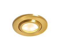 LITECRAFT Marlowe Fire Rated Tiltable Round IP65 Rated Recessed Downlights - (Satin Brass, Single)