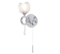 LITECRAFT Marta Wall Light 1 Arm with Frosted Glass Shades - Polished Chrome