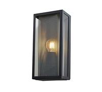 LITECRAFT Merlin Wall Light Outdoor IP44 Rated Box Lantern with Silver Mesh Insert - Anthracite