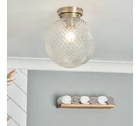 Litecraft Merrilyn Antique Brass Bathroom Flush Ceiling Light