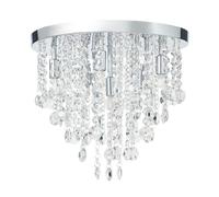 LITECRAFT Montego Ceiling Light Crystal Effect Flush Mount - Polished Chrome (9 Light)