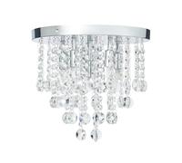 LITECRAFT Montego Ceiling Light Crystal Effect Flush - Polished Chrome (6 Light)