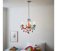 Litecraft Multi Coloured Marie Glow Kids 3 Arm Chandelier Ceiling Light