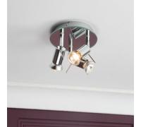Litecraft Myra Mirrored 3 Light Circular Ceiling Spotlight Plate