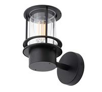 LITECRAFT Narvas Wall Light Outdoor Miners Style IP44 Garden Lantern - (Black)