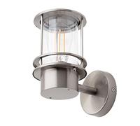 LITECRAFT Narvas Wall Light Outdoor Miners Style IP44 Garden Lantern - (Stainless Steel)