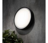 Litecraft Newton Black 27Cm Circular Outdoor Wall Light