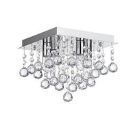 LITECRAFT Orlando Ceiling Light Bathroom IP44 Rated Flush Mount - (Polished Chrome, 4 Light)