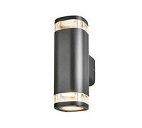 LITECRAFT Ovat Up & Down Outdoor IP54 Rated Garden Wall Light - Black