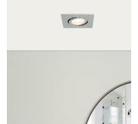 Litecraft Pack Of 2 Chrome Modern Ip65 Square Tiltable Bathroom Downlights