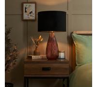 Litecraft Parma Plum 1 Light Ripple Effect Glass Table Lamp