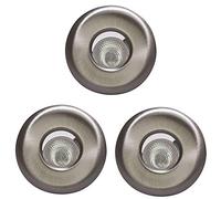LITECRAFT Penrith Recessed Downlights Bathroom Fixed Spotlights in Satin Chrome - 3 Pack