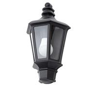 LITECRAFT Perry Wall Light Outdoor Traditional IP44 Rated Half Lantern - Black