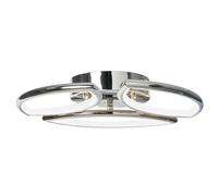 LITECRAFT Pestell Ceiling Light Bathroom Integrated LED Flush - Polished Chrome