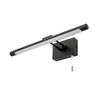 LITECRAFT Picture Wall Light Bathroom Integrated LED with Pull Cord Switch - (Matte Black)