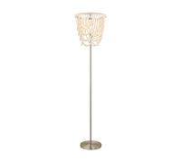 LITECRAFT Pilli Wooden Beaded Ceiling Light, Table or Floor Lamp - Natural (Floor Lamp)