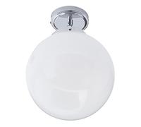LITECRAFT Preston Ceiling Light Bathroom Semi Flush with White Globe Shade - Polished Chrome (1 Light)