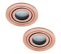 LITECRAFT Recessed Downlight IP65 Rated Tiltable Spotlight - (Brushed Copper, Pack of 2)