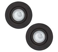 LITECRAFT Recessed Downlight IP65 Rated Tiltable Spotlight - (Matte Black, Pack of 2)