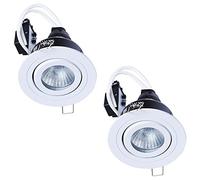 LITECRAFT Recessed Downlight IP65 Rated Tiltable Spotlight - (Matte White, Pack of 2)