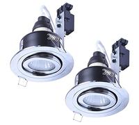 LITECRAFT Recessed Downlight IP65 Rated Tiltable Spotlight - (Polished Chrome, Pack of 2)