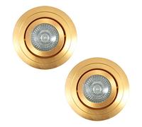 LITECRAFT Recessed Downlight IP65 Rated Tiltable Spotlight - (Satin Brass, Pack of 2)