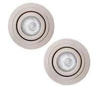 LITECRAFT Recessed Downlight IP65 Rated Tiltable Spotlight - (Satin Chrome, Pack of 2)