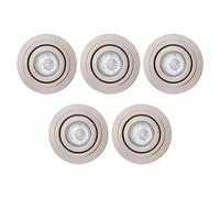 LITECRAFT Recessed Downlight IP65 Rated Tiltable Spotlight - (Satin Chrome, Pack of 5)