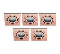 LITECRAFT Recessed Downlight Tiltable Square IP65 Rated Spotlight - (Brushed Copper, Pack of 5)