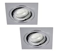 LITECRAFT Recessed Downlight Tiltable Square IP65 Rated Spotlight - (Satin Nickel, Pack of 2)