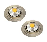 LITECRAFT Recessed Downlights Fire Rated Fixed Spotlights - (Satin Chrome, Pack of 2)