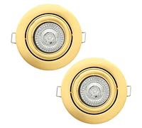 LITECRAFT Recessed Downlights Fire Rated Tiltable Spotlights - (Satin Brass, Pack of 2)